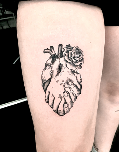 Herz mit Rose Tattoo