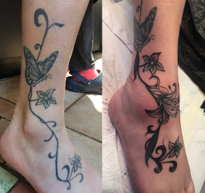 Lilien Tattoo überarbeitet
