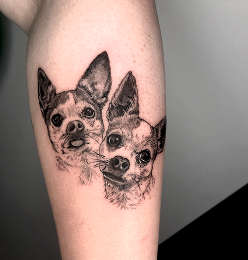Hundeportrait Tattoo