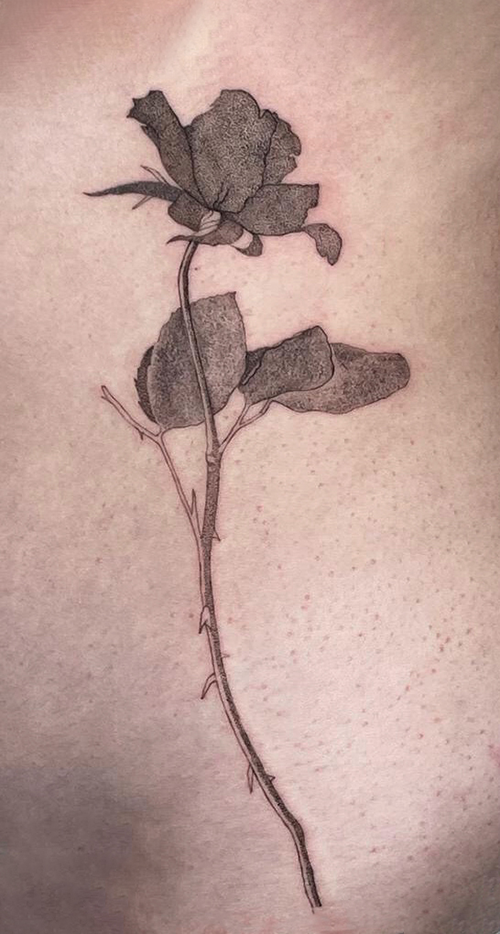 dotwork Rose Tattoo